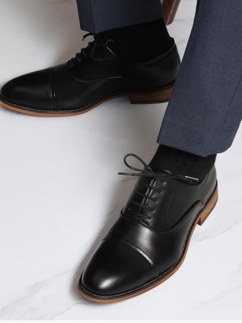 Bruno Marc Men's Lace Up Soft Cap-Toe Formal Dress Shoes in Black 11W
Like New